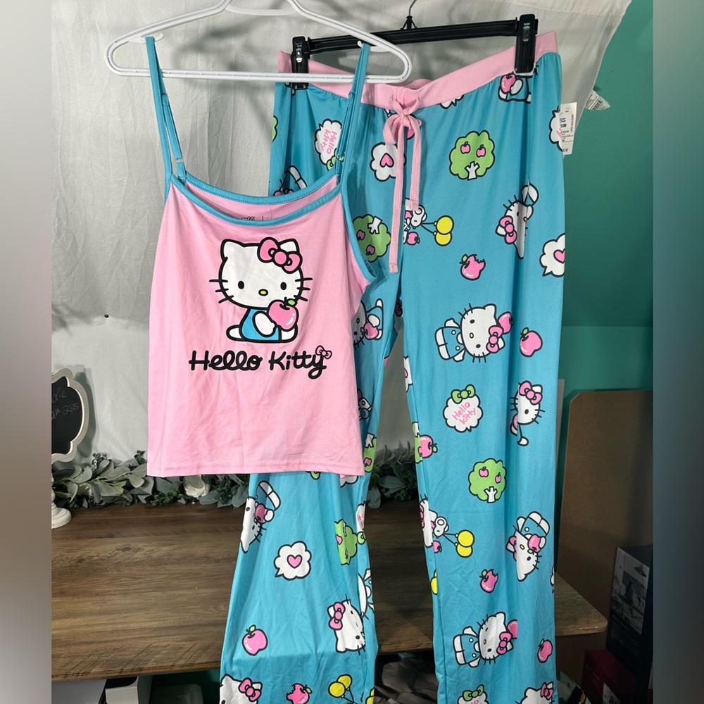 Hello Kitty Pink and Blue Pajama Set